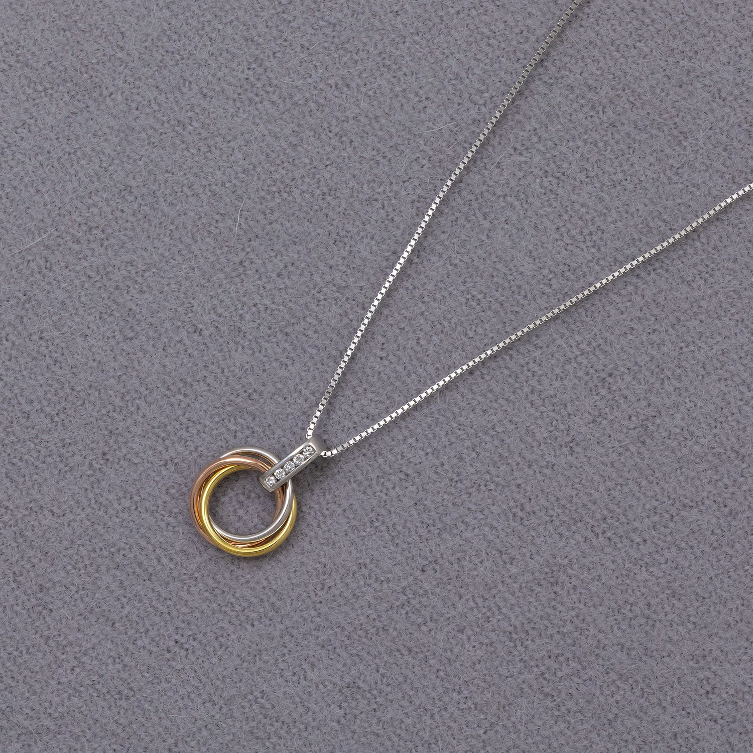 Entangled Mixed Vermeil & 0.06 Carat Lab Grown Diamond Love Knot Pendant