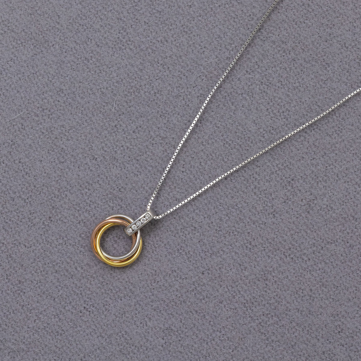 Entangled Mixed Vermeil & 0.06 Carat Lab Grown Diamond Love Knot Pendant