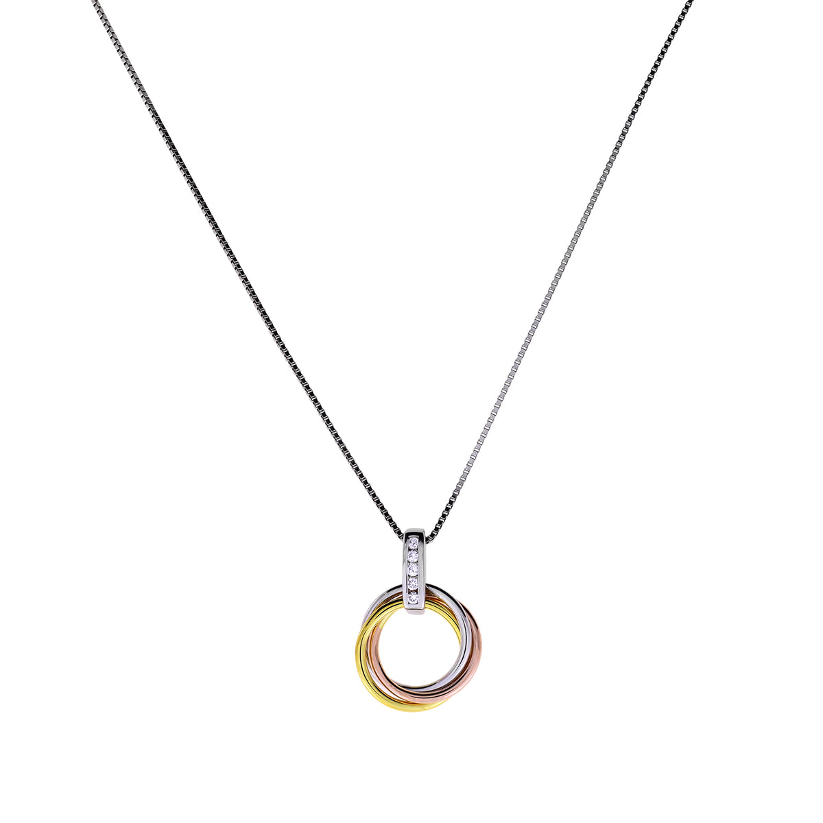 Entangled Mixed Vermeil &amp; 0.06 Carat Lab Grown Diamond Love Knot Pendant