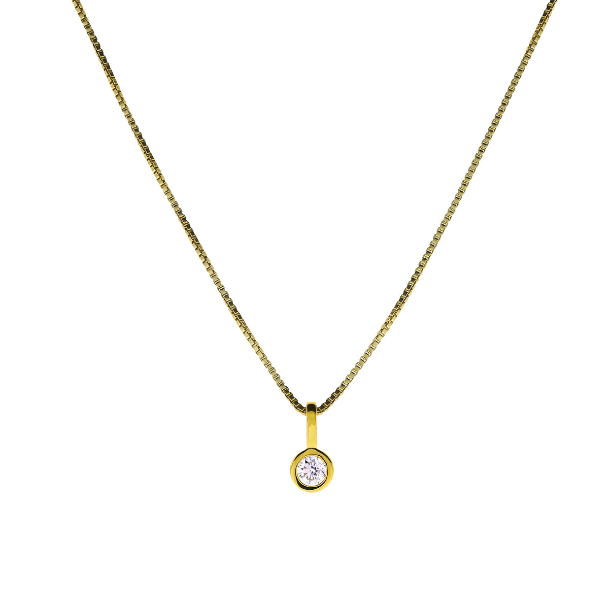 Gold Vermeil &amp; 0.15 Carat Lab Grown Diamond Solitaire Pendant