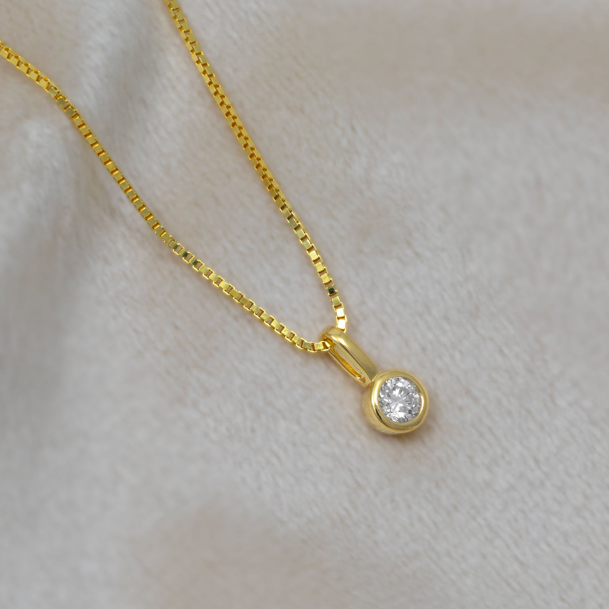 Gold Vermeil & 0.15 Carat Lab Grown Diamond Solitaire Pendant