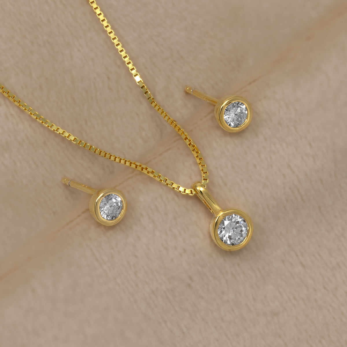 Gold Vermeil & 0.25 Carat Lab Grown Diamond Solitaire Pendant