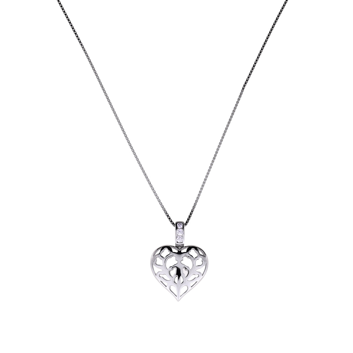 Heart of Yorkshire Silver &amp; 0.07 Carat Lab Grown Diamond Hanging Heart Pendant