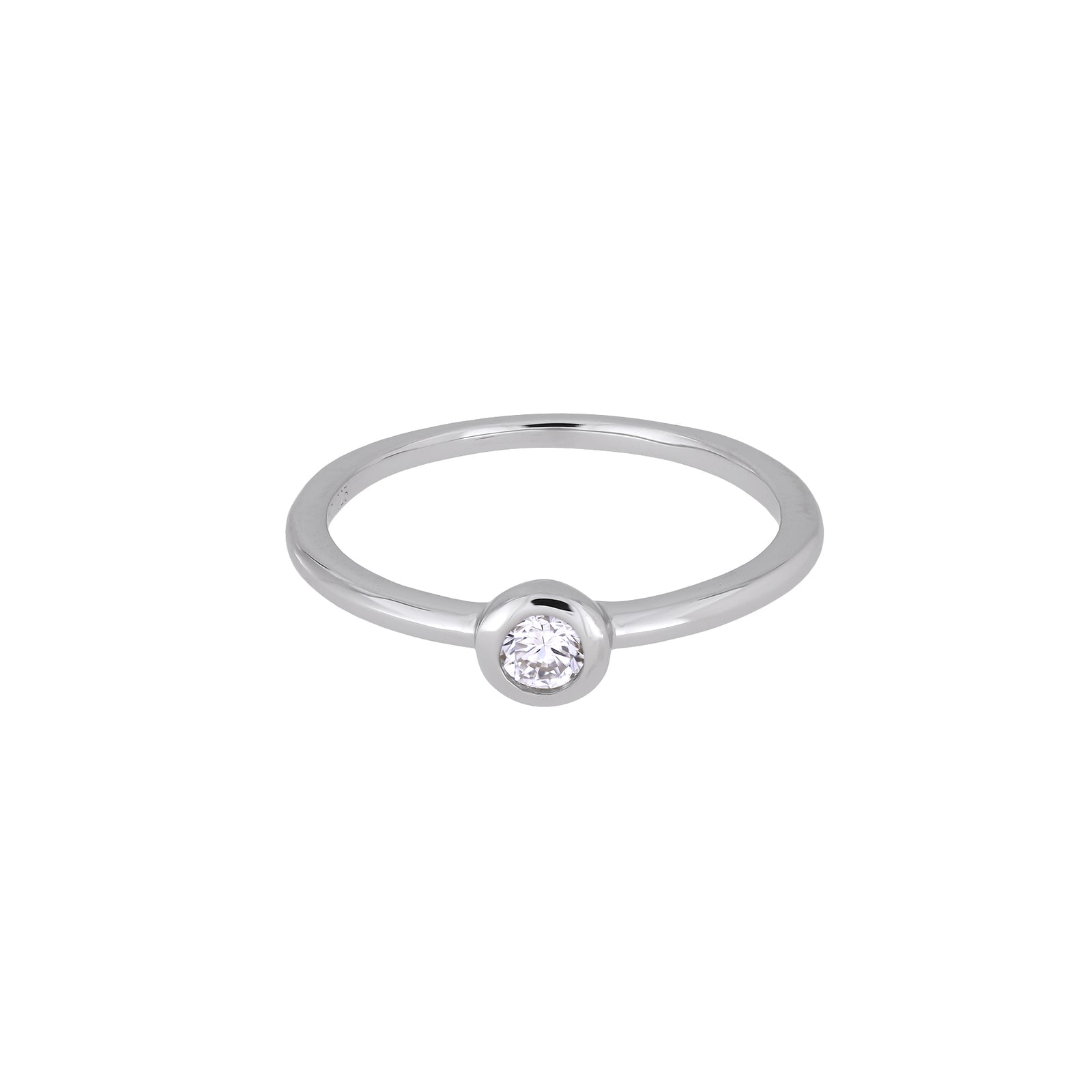 Sterling Silver & 0.10 Carat Lab Grown Diamond Solitaire Ring