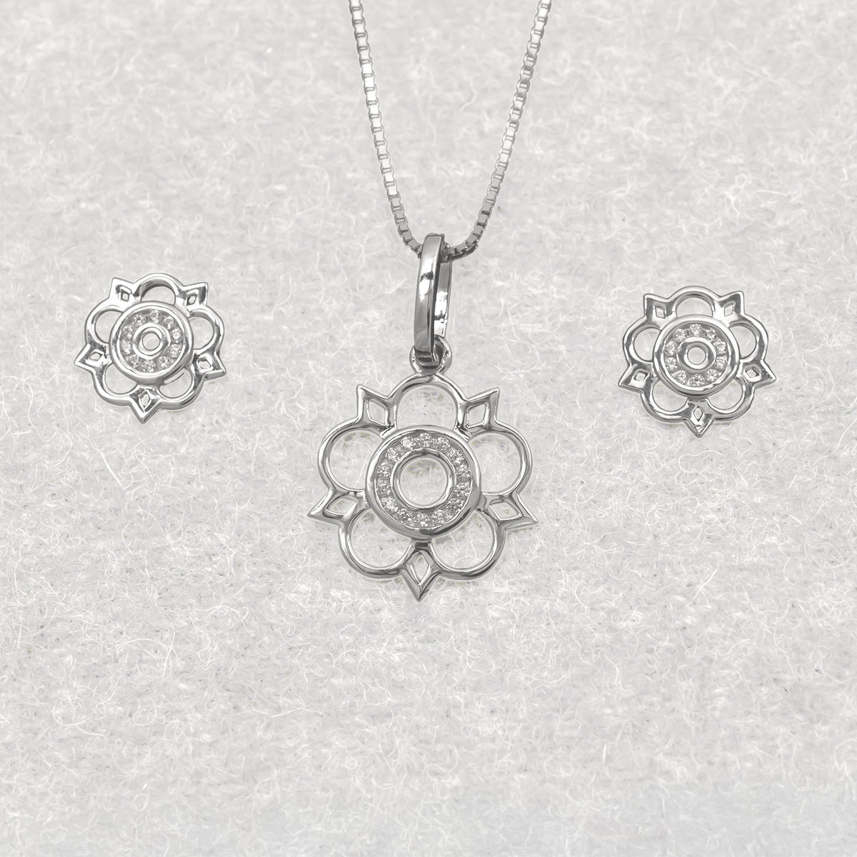 Sterling Silver Cut-Out Yorkshire Rose Mini Stud Earrings