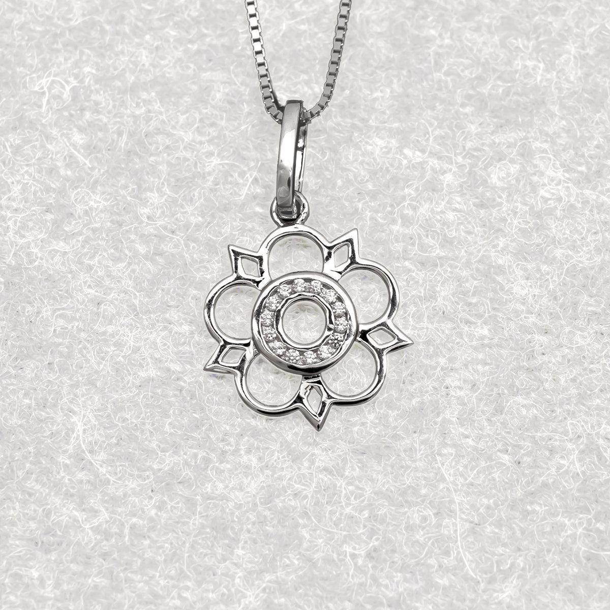 Sterling Silver Cut-Out Yorkshire Rose Mini Pendant