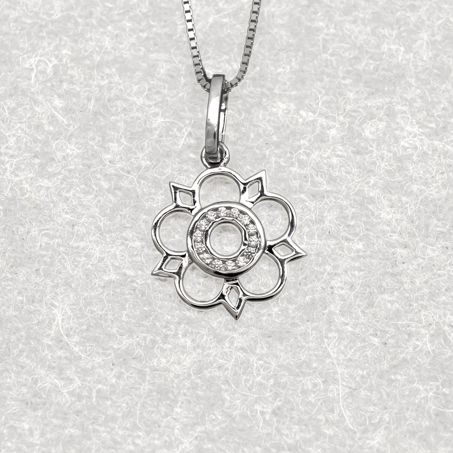 Sterling Silver Cut-Out Yorkshire Rose Mini Pendant