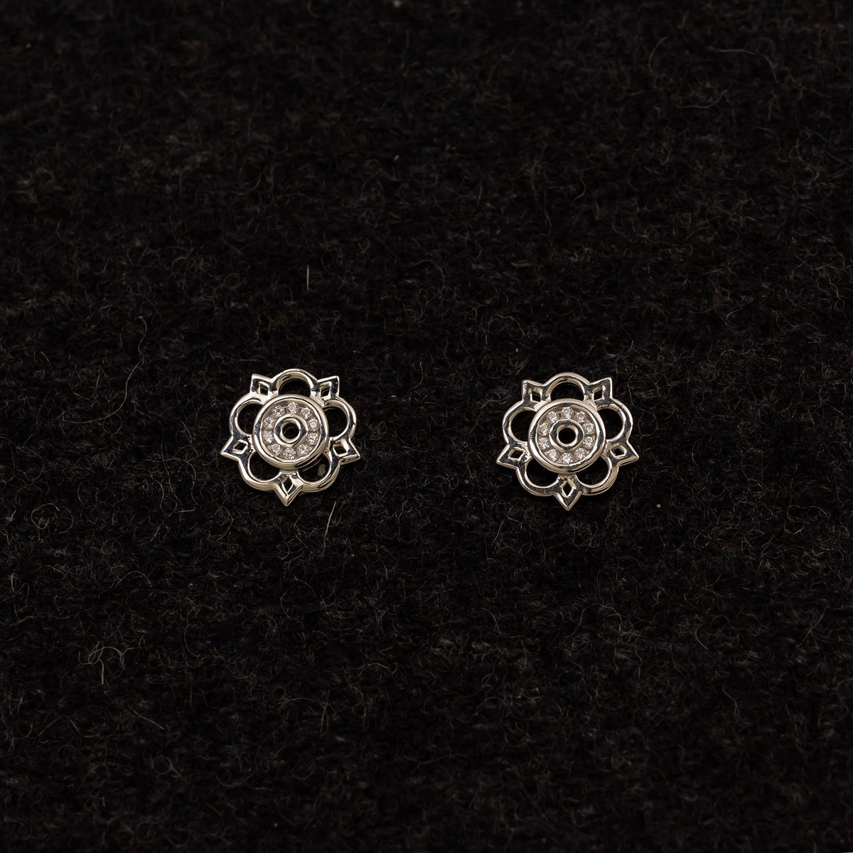 Sterling Silver Cut-Out Yorkshire Rose Mini Stud Earrings