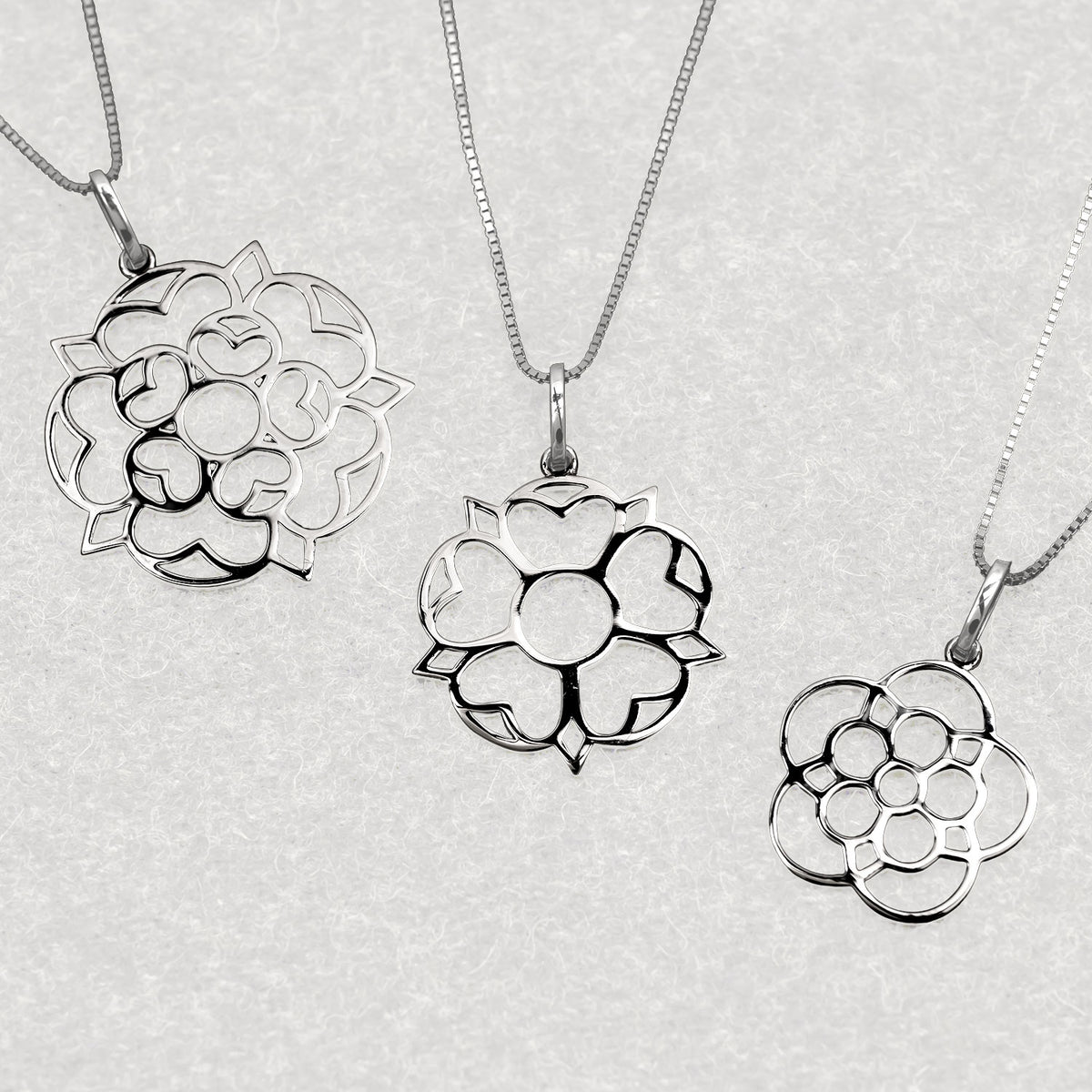 Sterling Silver Yorkshire Rose Pendant