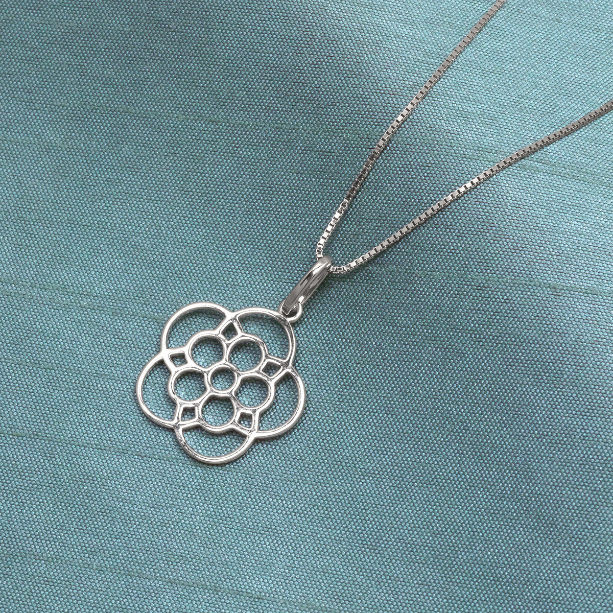 Sterling Silver Stylised Yorkshire Rose Pendant