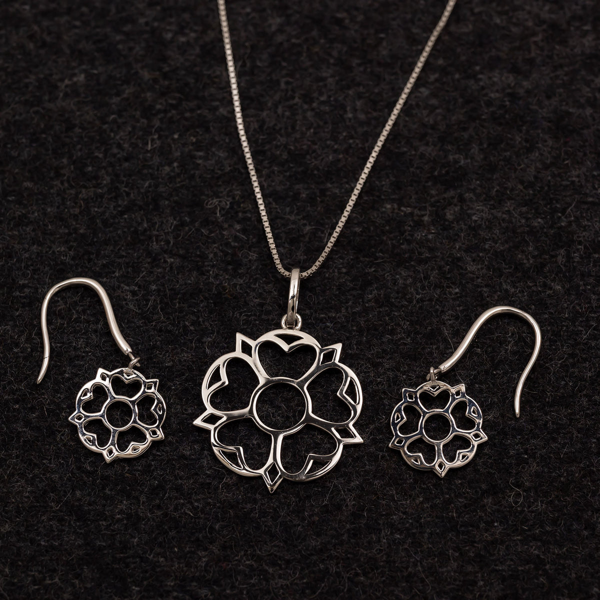 Sterling Silver Yorkshire Rose Pendant