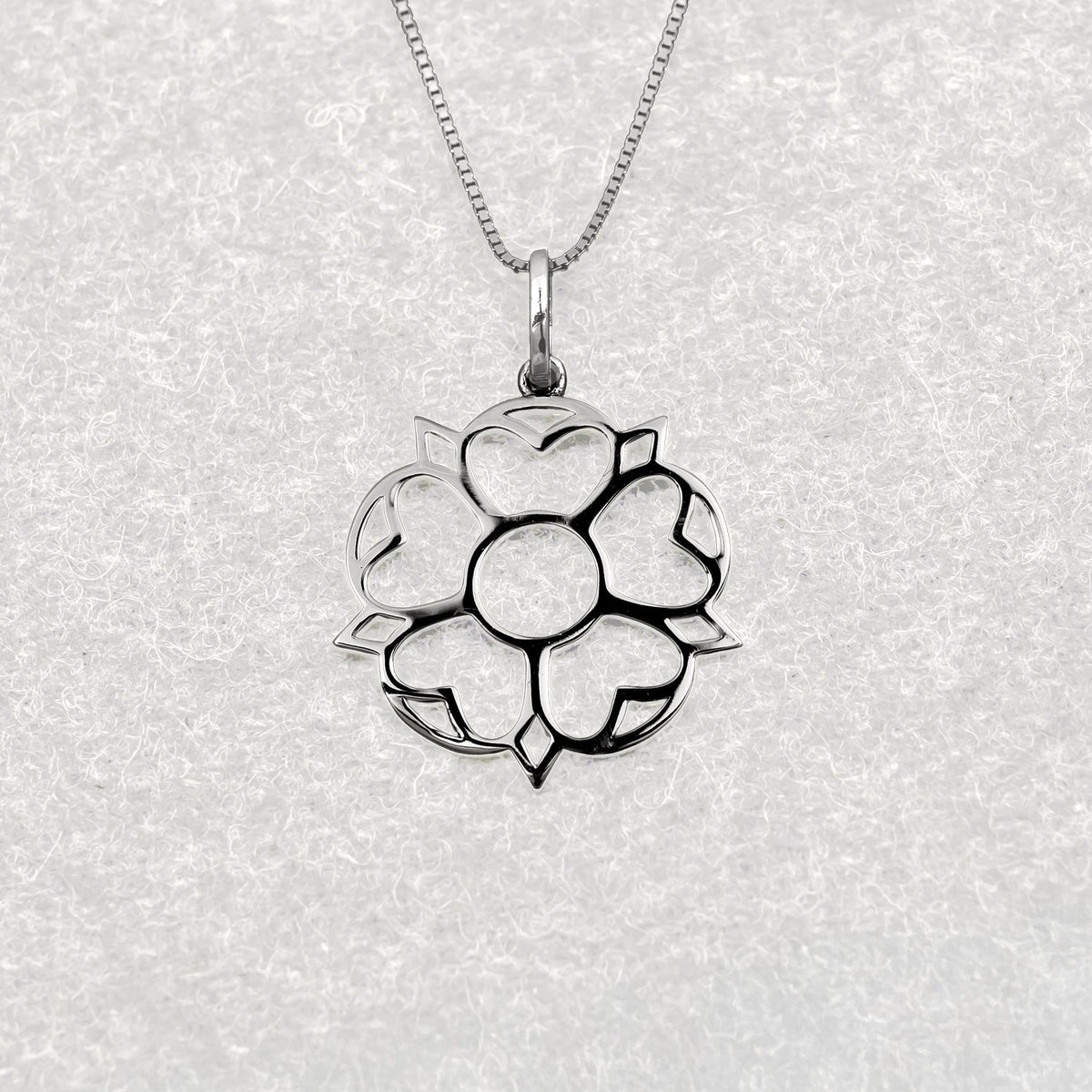 Sterling Silver Yorkshire Rose Pendant