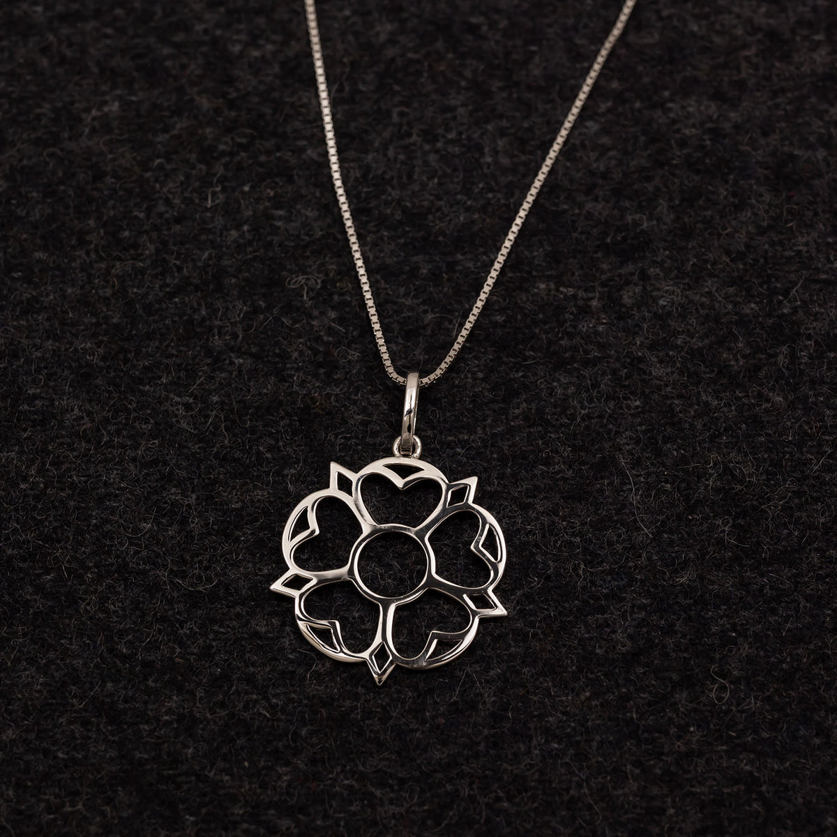 Sterling Silver Yorkshire Rose Pendant