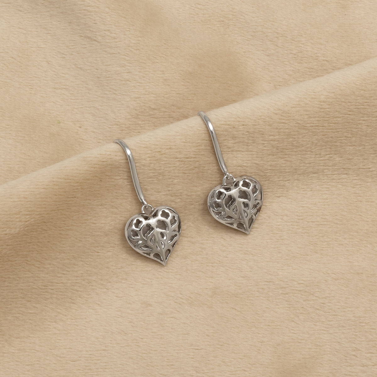 Silver Hanging Heart of Yorkshire Drop Earrings