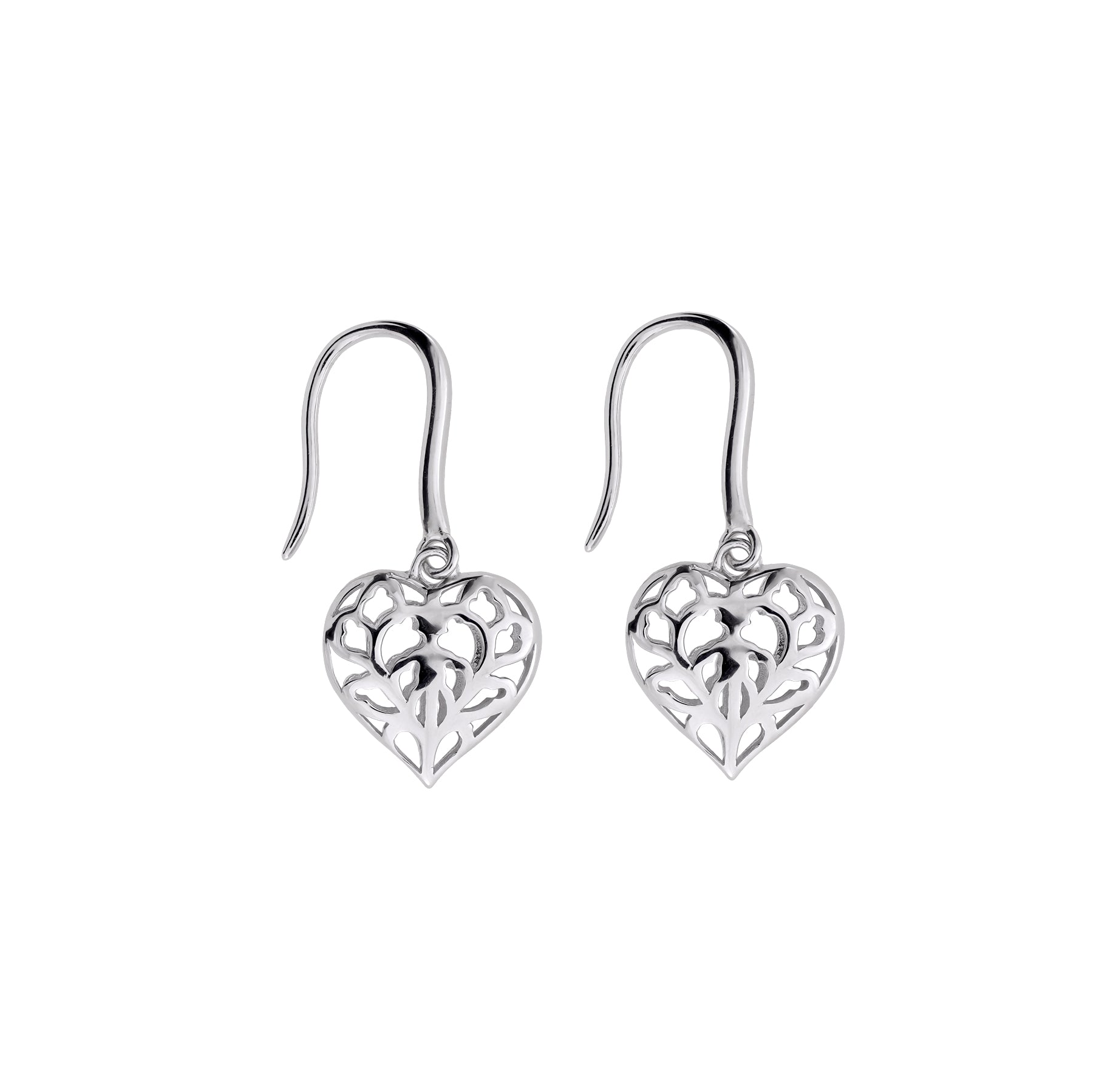 Silver Hanging Heart of Yorkshire Drop Earrings