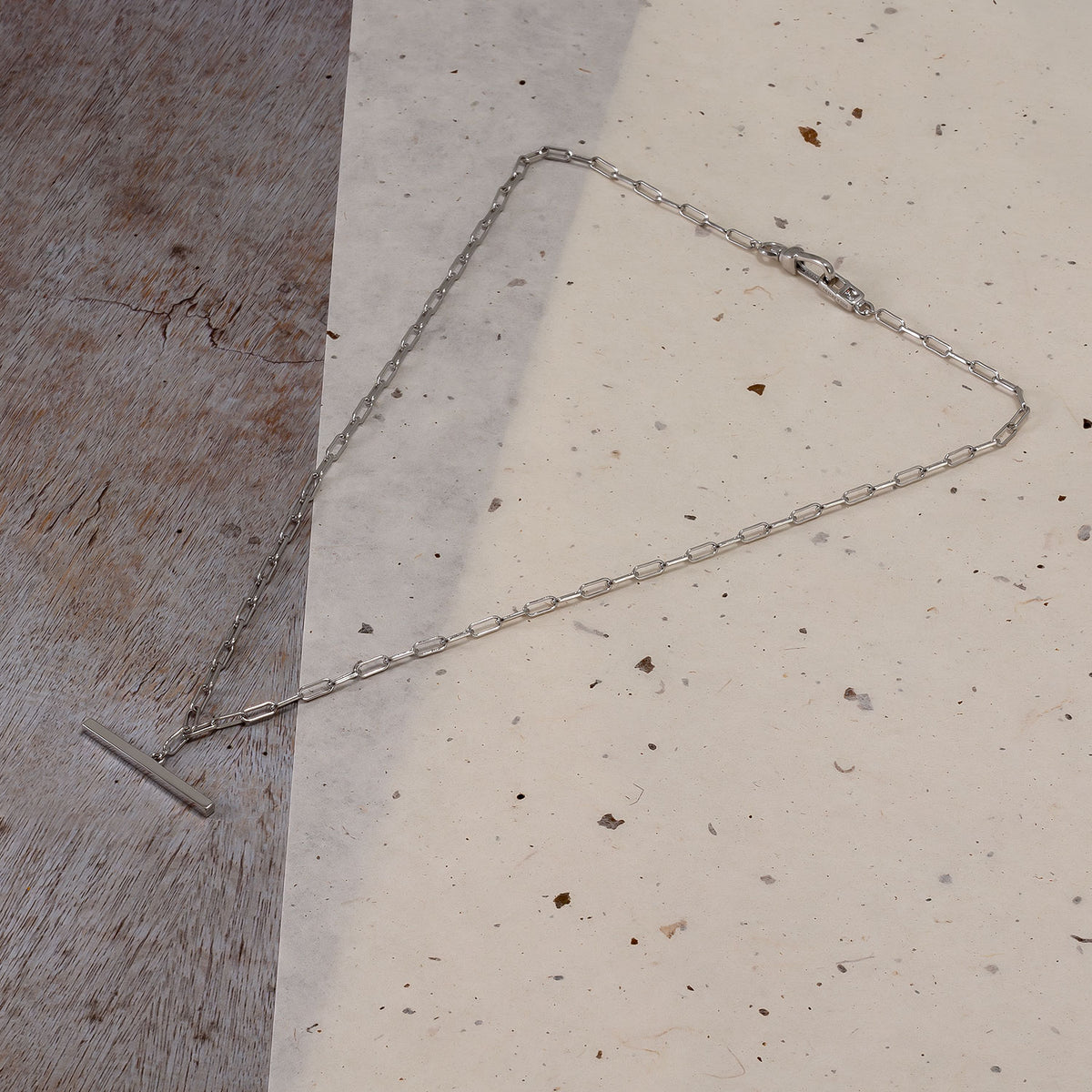 Sterling Silver Clip Clasp Fob Necklace