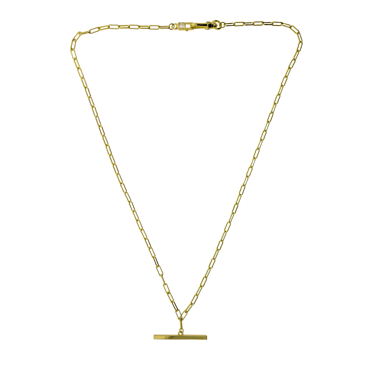 Gold Vermeil Clip Clasp Fob Necklace