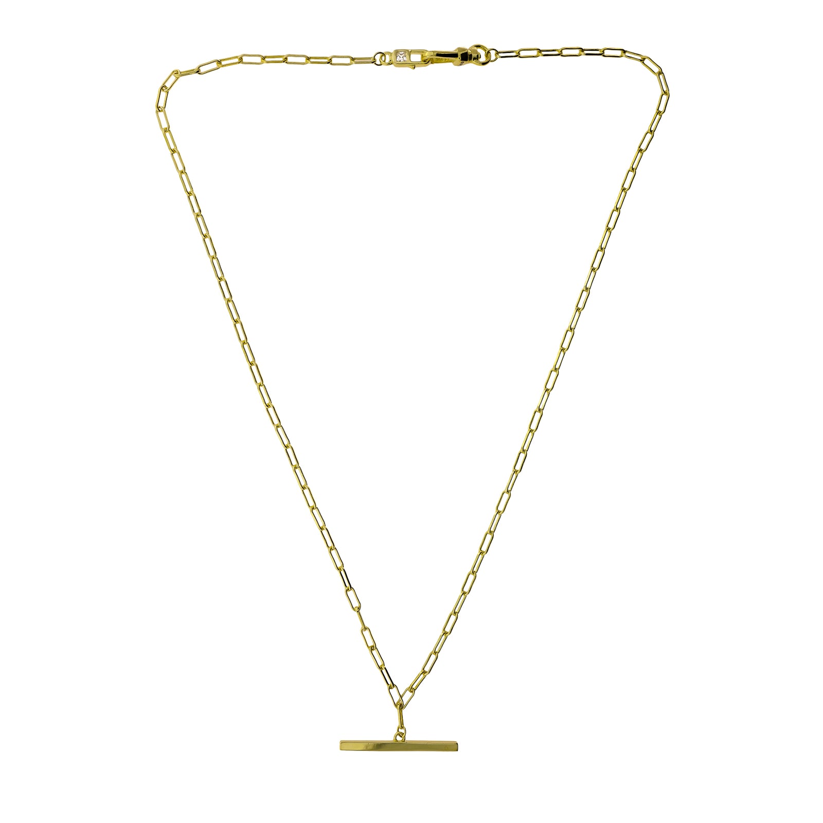 Gold Vermeil Clip Clasp Fob Necklace