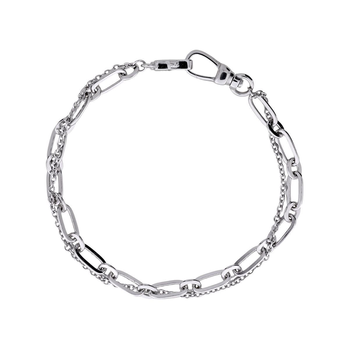 Sterling Silver Clip Clasp Double Strand Bracelet