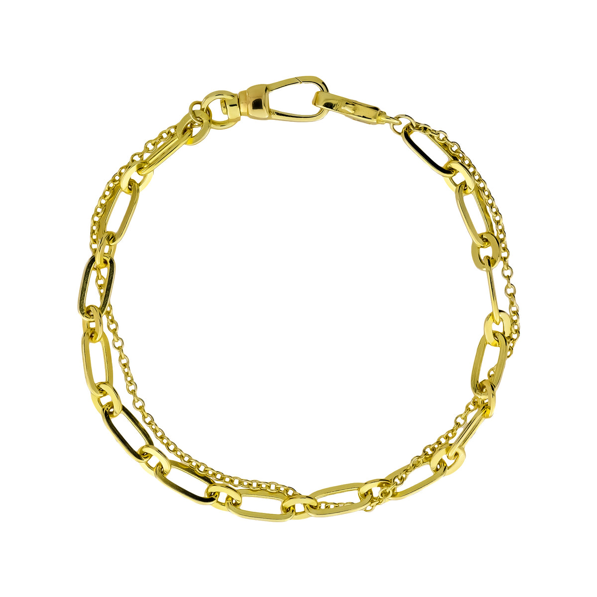 Gold Vermeil Clip Clasp Double Strand Bracelet