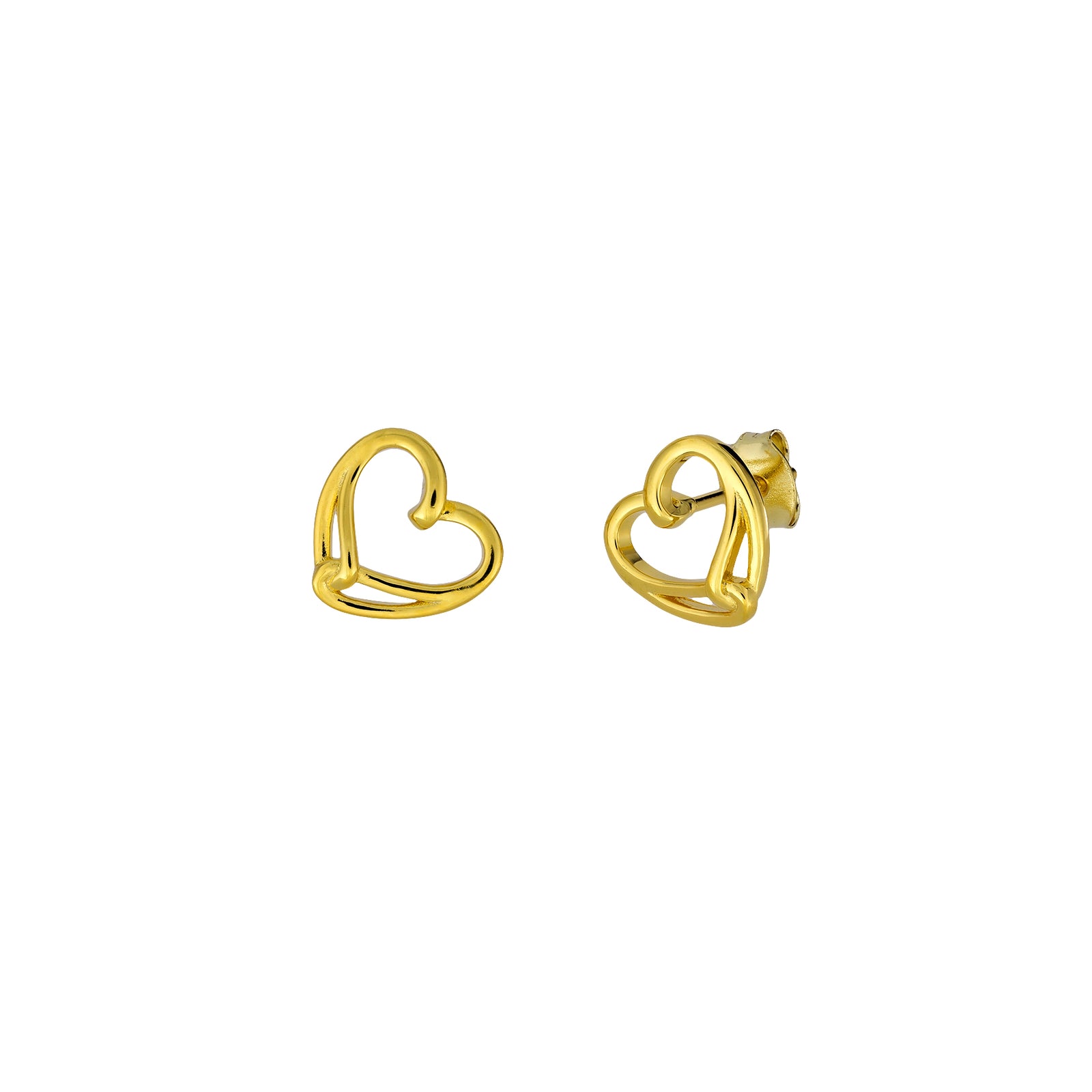 Gold Vermeil Intertwined Heart Stud Earrings