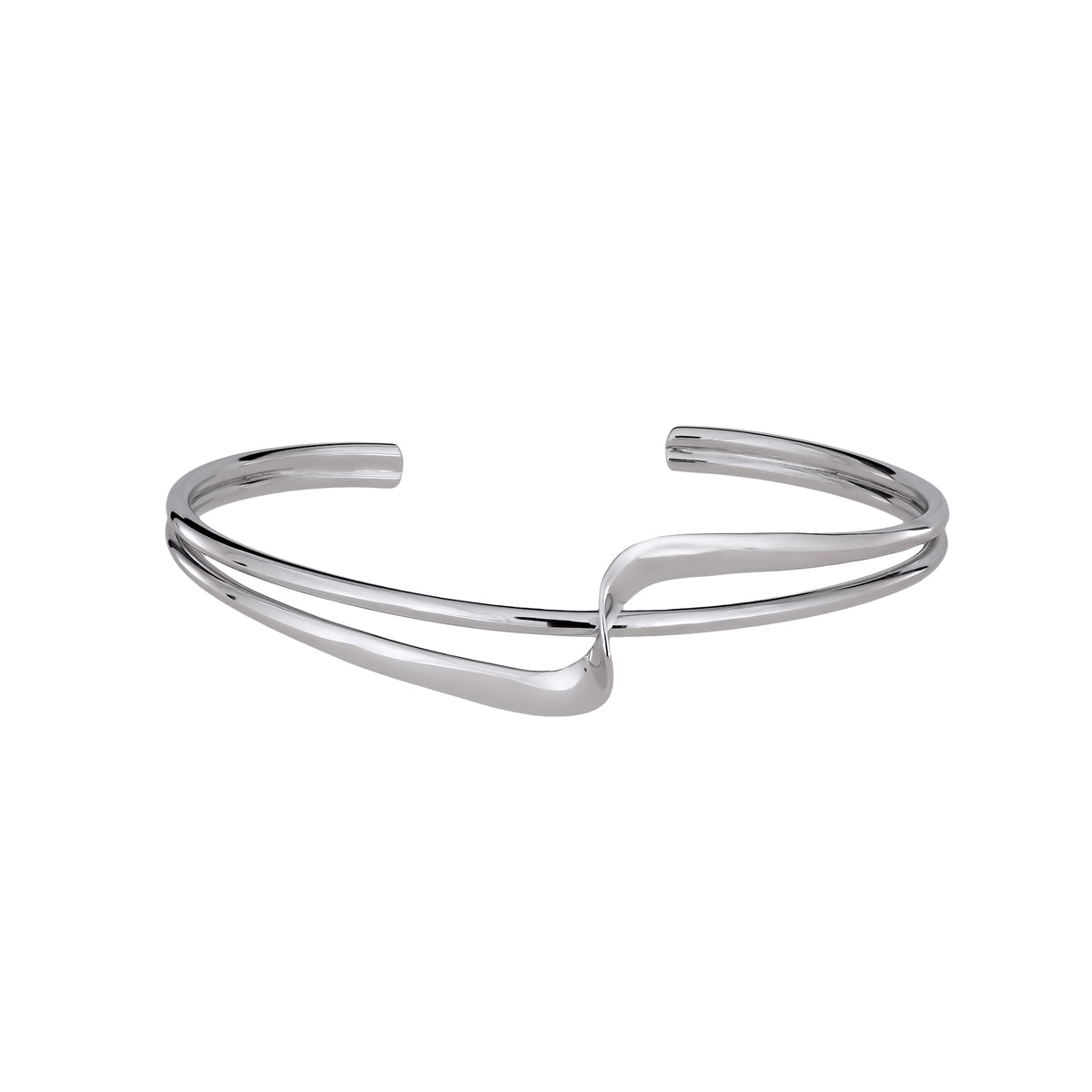 Silver Twist Cuff Bangle