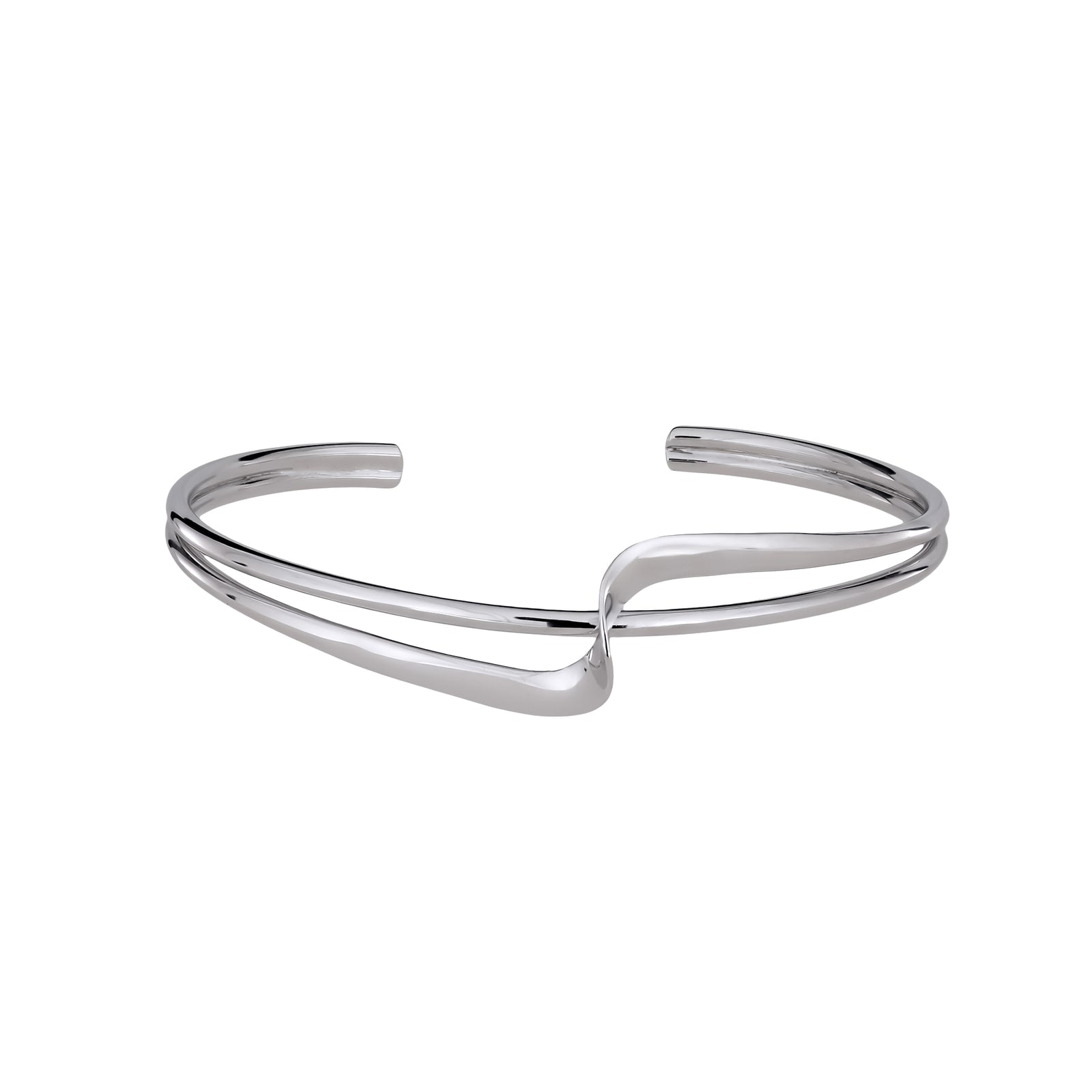 Silver Twist Cuff Bangle