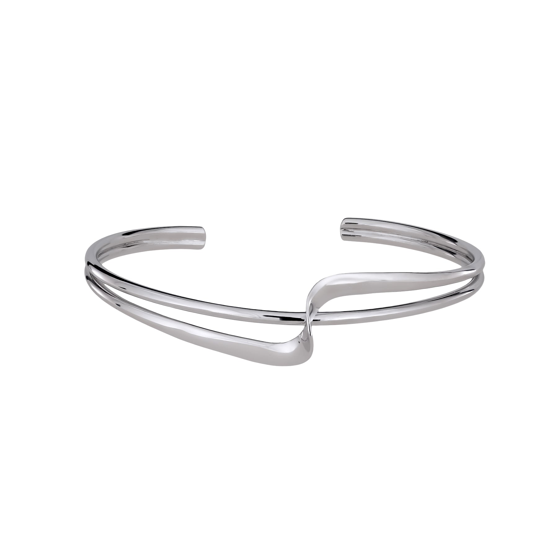 Silver Twist Cuff Bangle