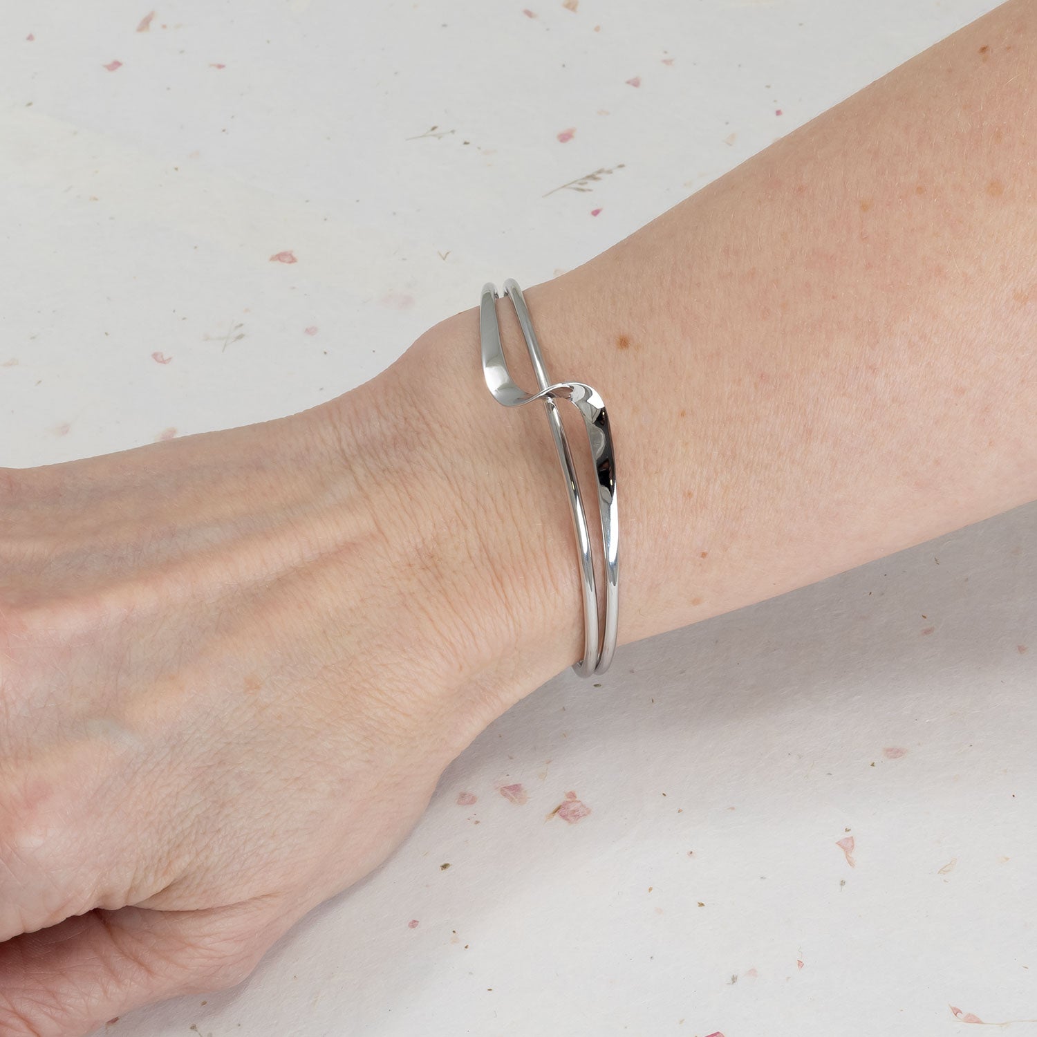 Silver Twist Cuff Bangle