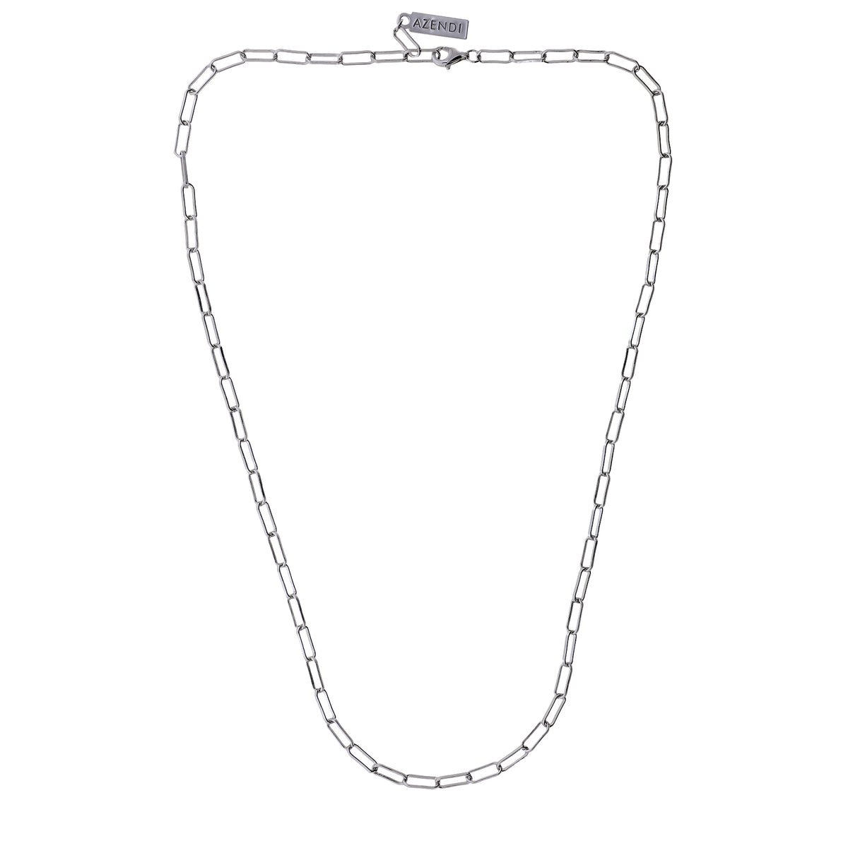 Sterling Silver Long Link Paperclip Chain Necklace