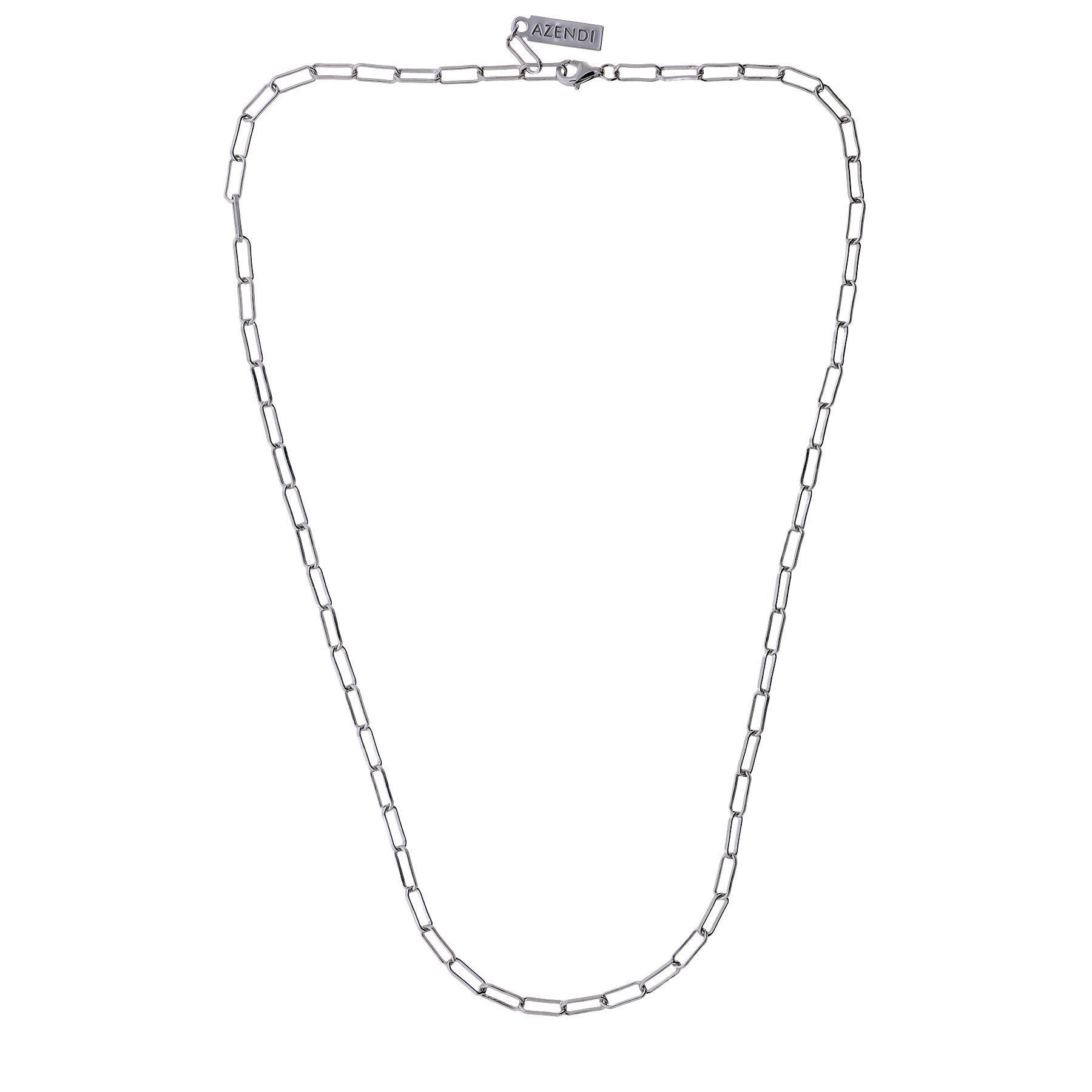 Sterling Silver Long Link Paperclip Chain Necklace