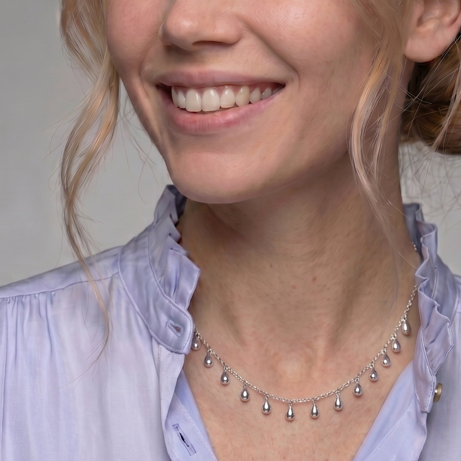 Cloudburst Dangling Raindrops Necklace