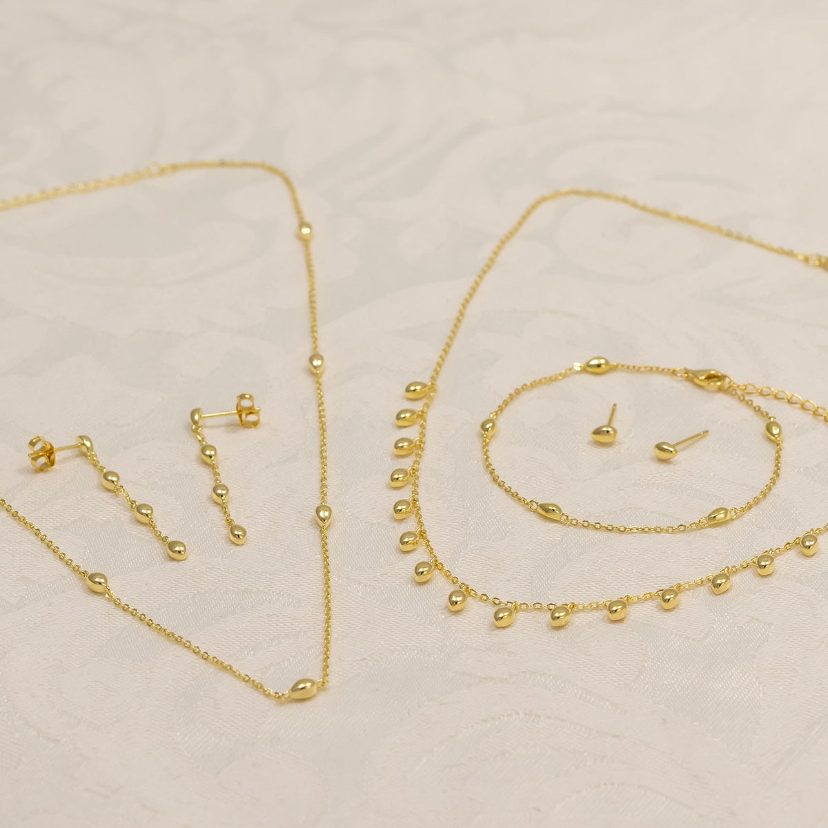 Cloudburst Raindrop Stud Earrings