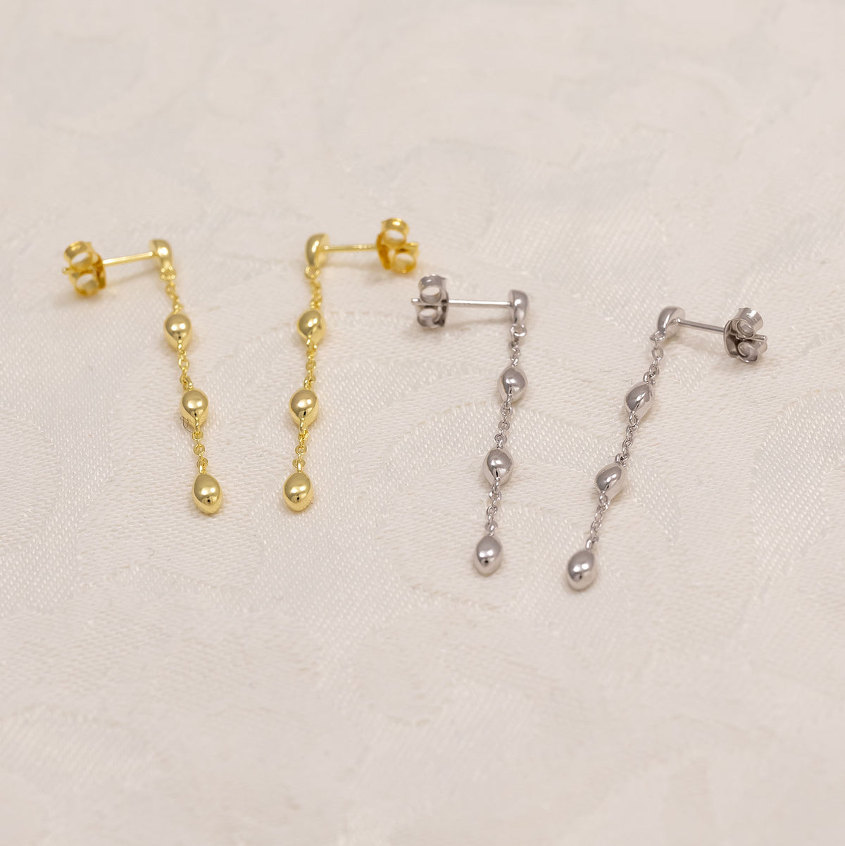 Cloudburst Scattered Raindrops Drop Earrings