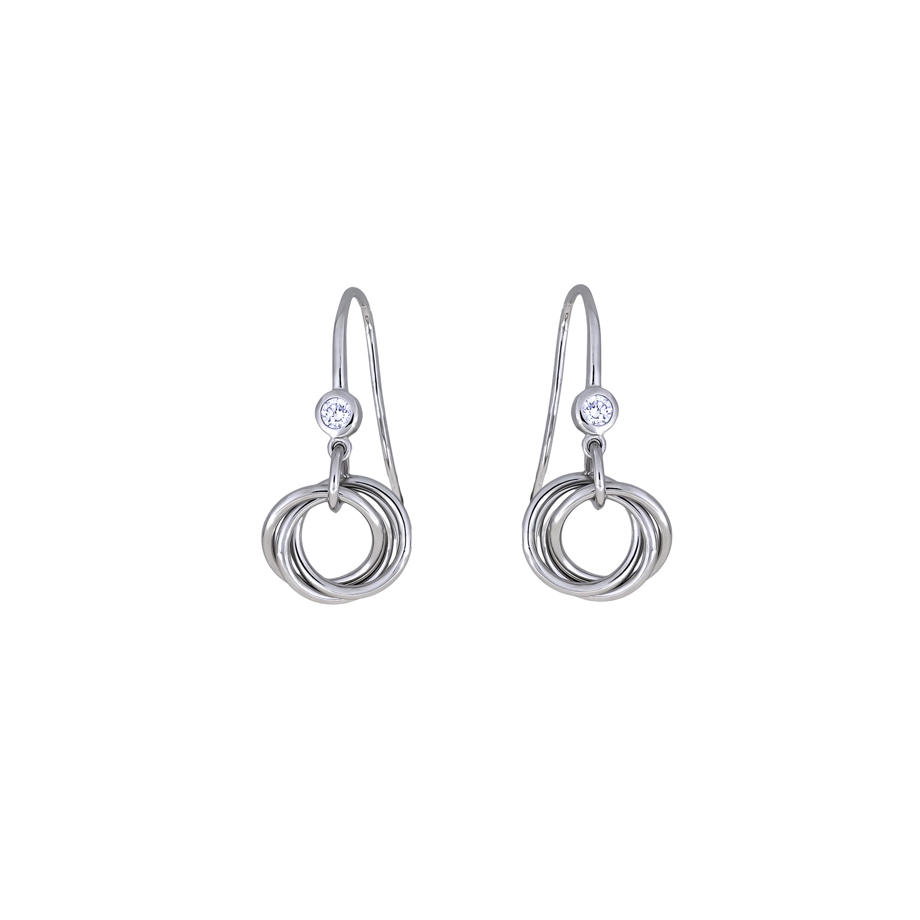Entangled Silver & 0.15 Carat Lab Grown Diamond Love Knot Drop Earrings