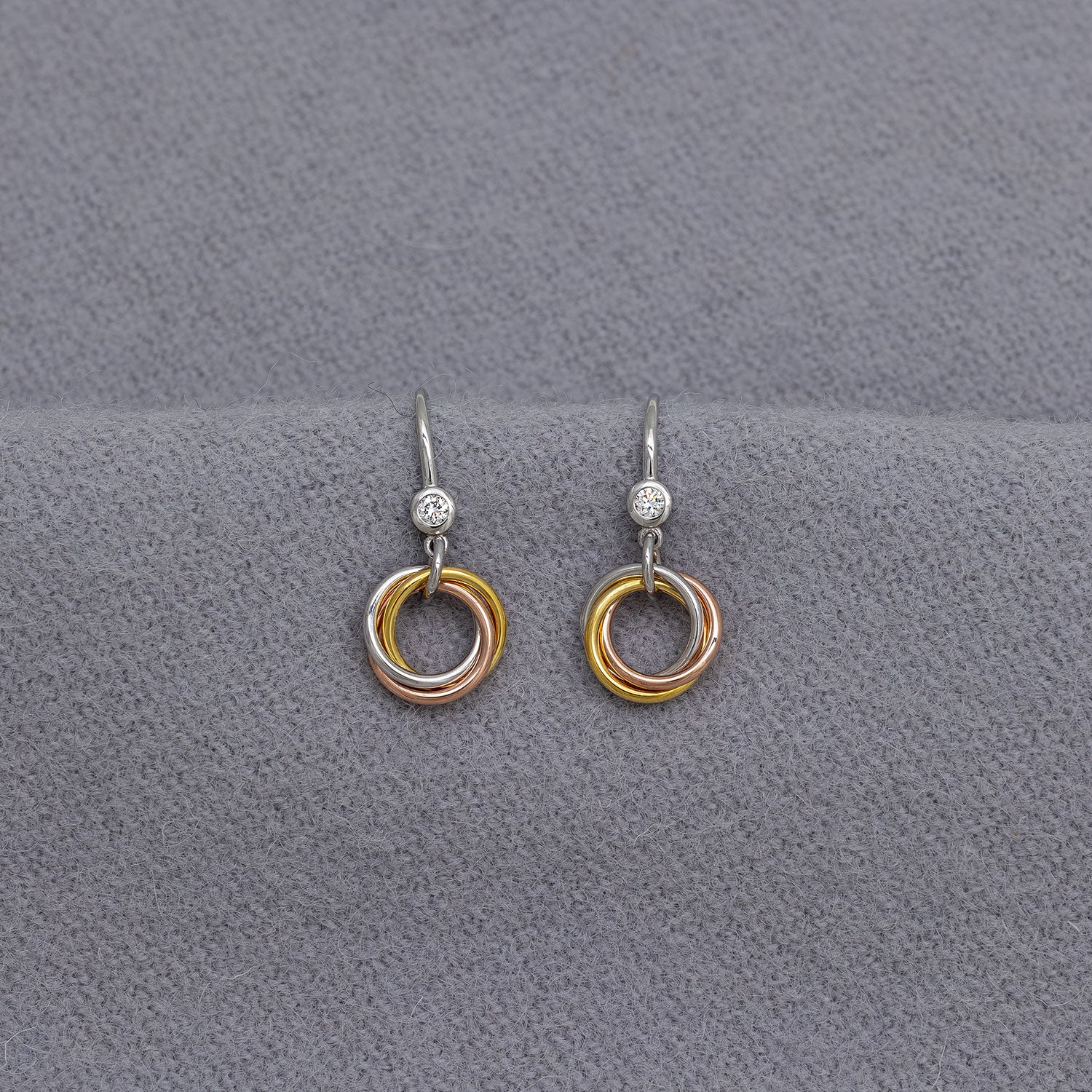 Entangled Mixed Vermeil & 0.15 Carat Lab Grown Diamond Love Knot Drop Earrings