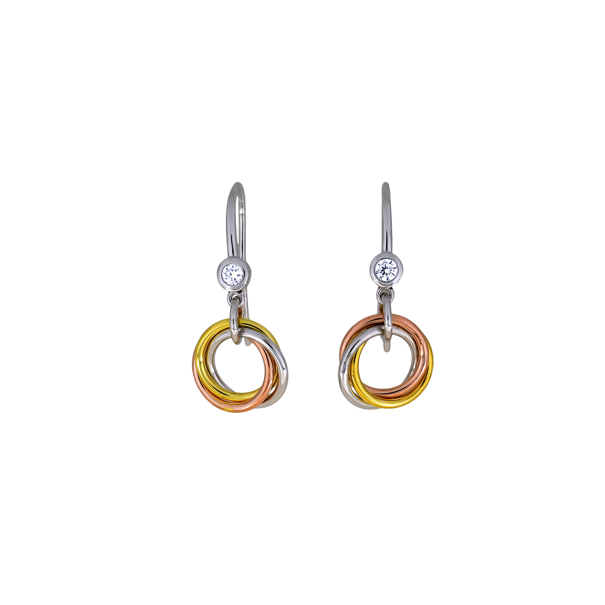 Entangled Mixed Vermeil &amp; 0.15 Carat Lab Grown Diamond Love Knot Drop Earrings