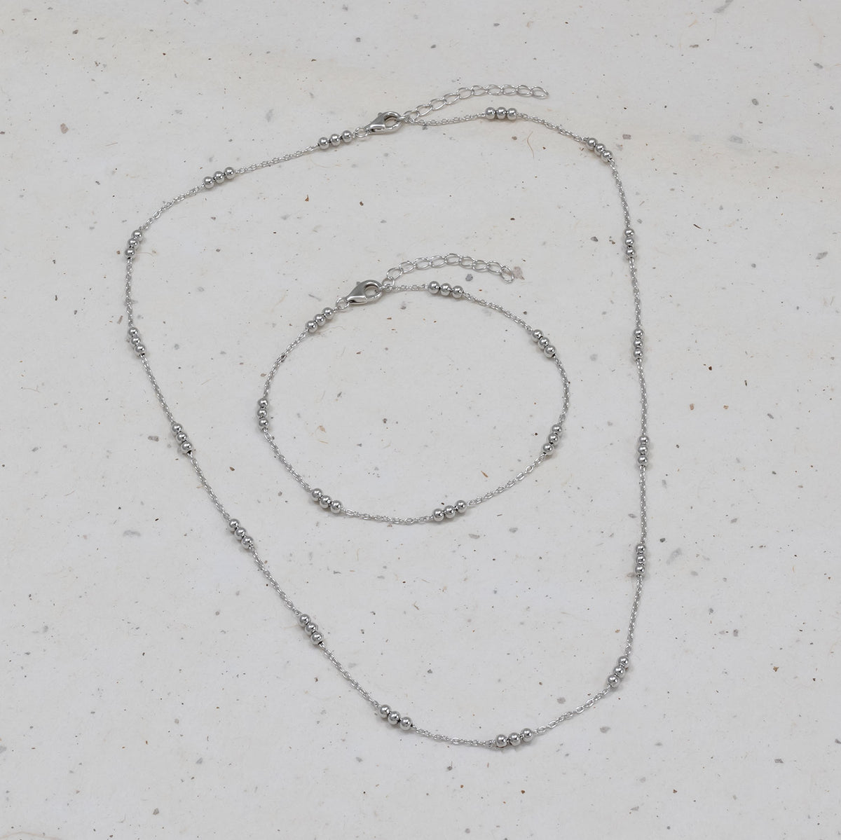 Triple Bead Chain Bracelet - Sterling Silver