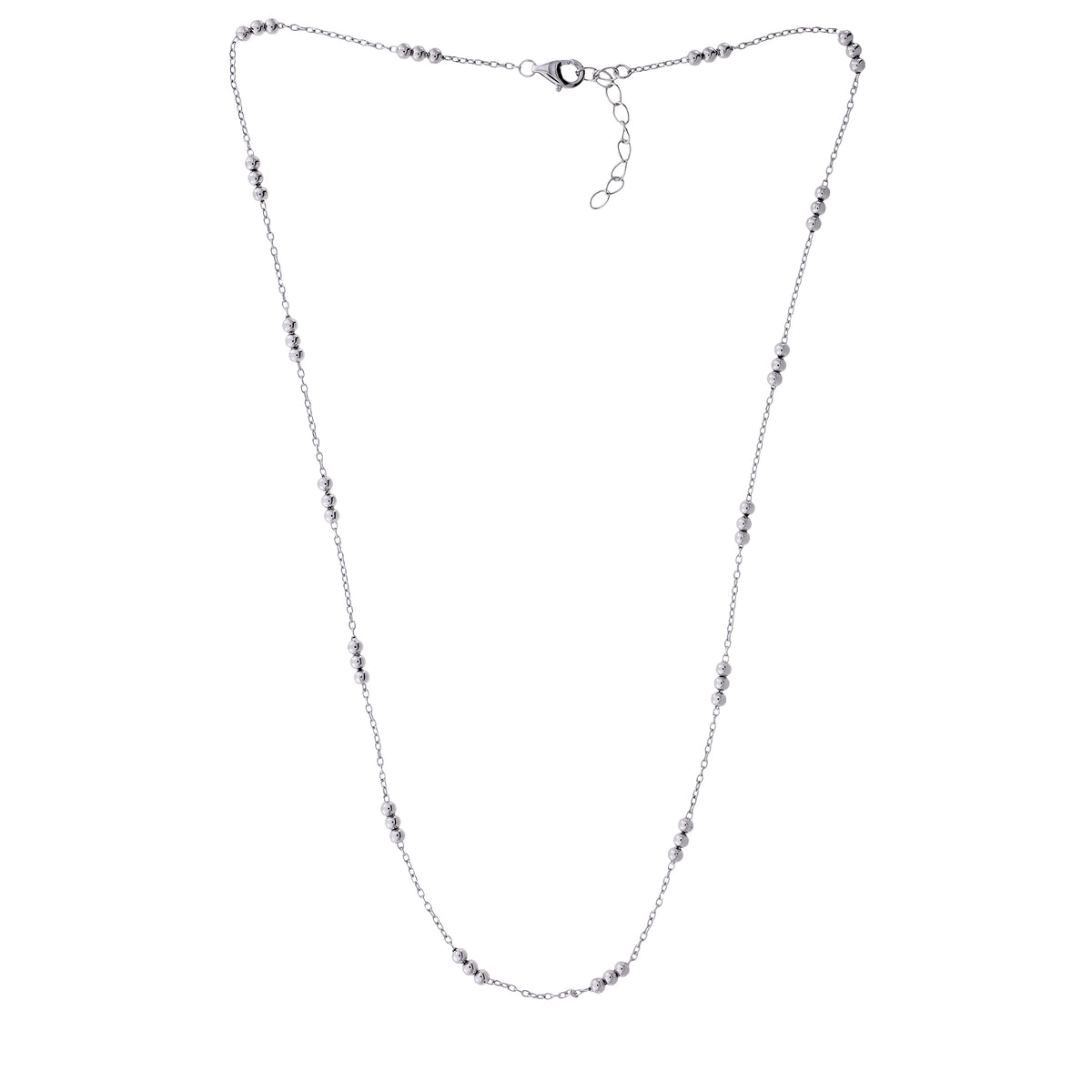 Triple Bead Chain Necklace - Sterling Silver