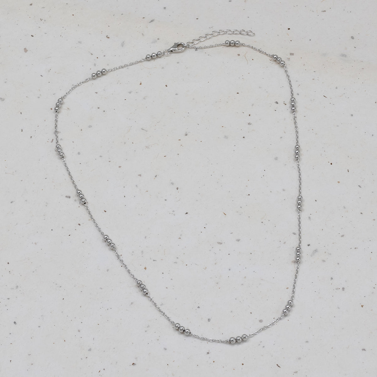 Triple Bead Chain Necklace - Sterling Silver