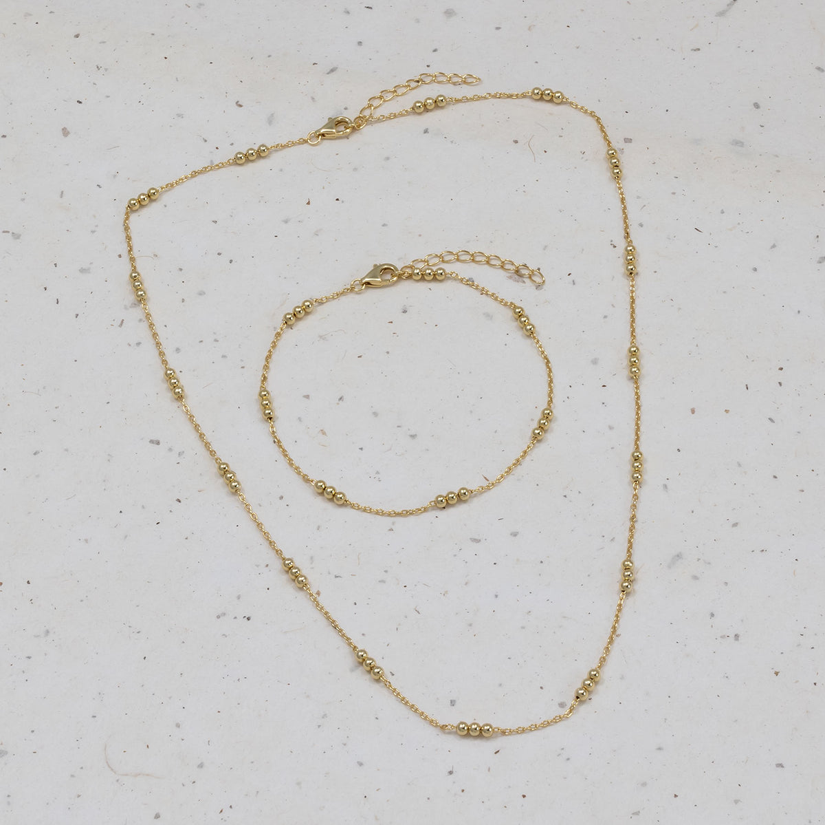 Triple Bead Chain Bracelet - Gold Vermeil