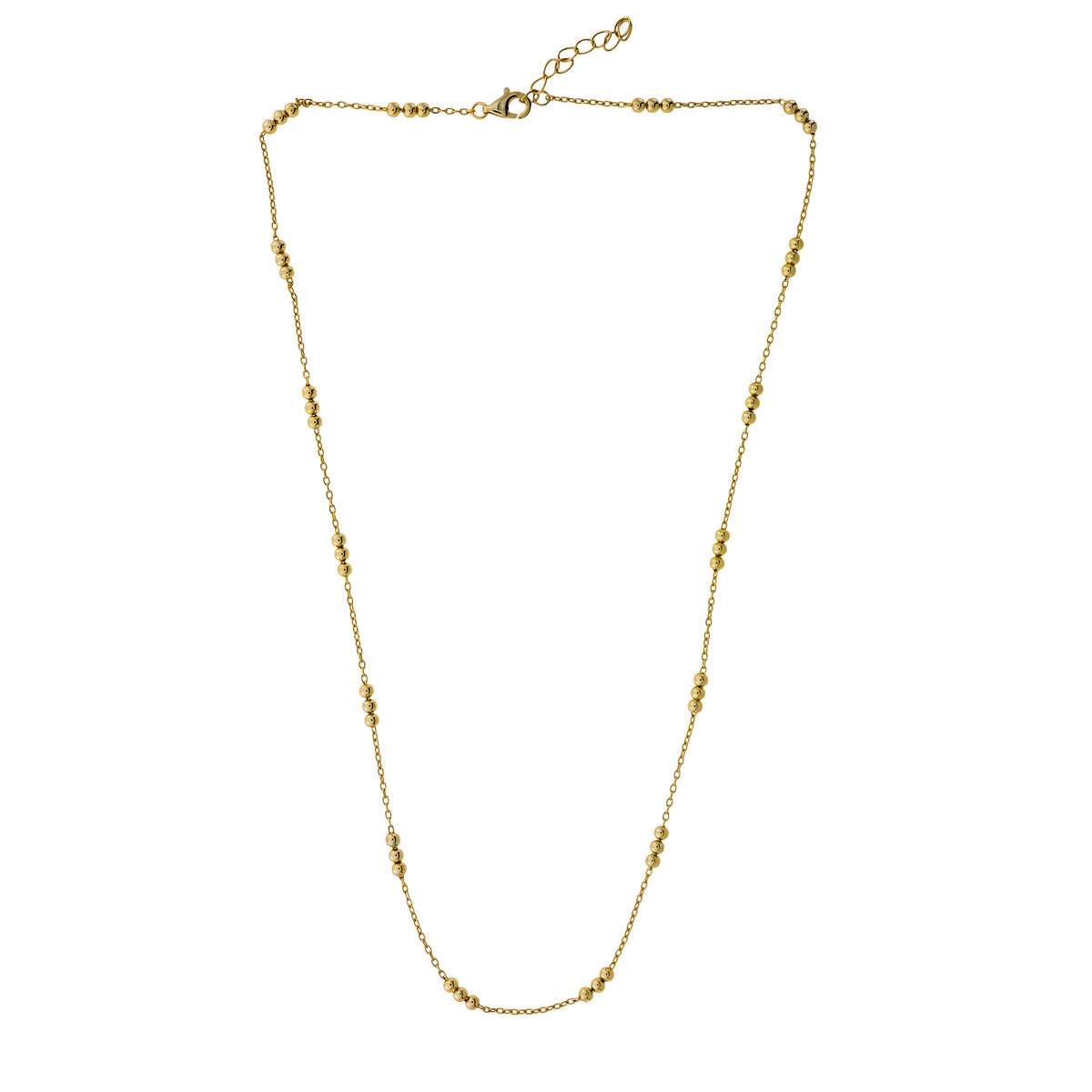 Triple Bead Chain Necklace - Gold Vermeil
