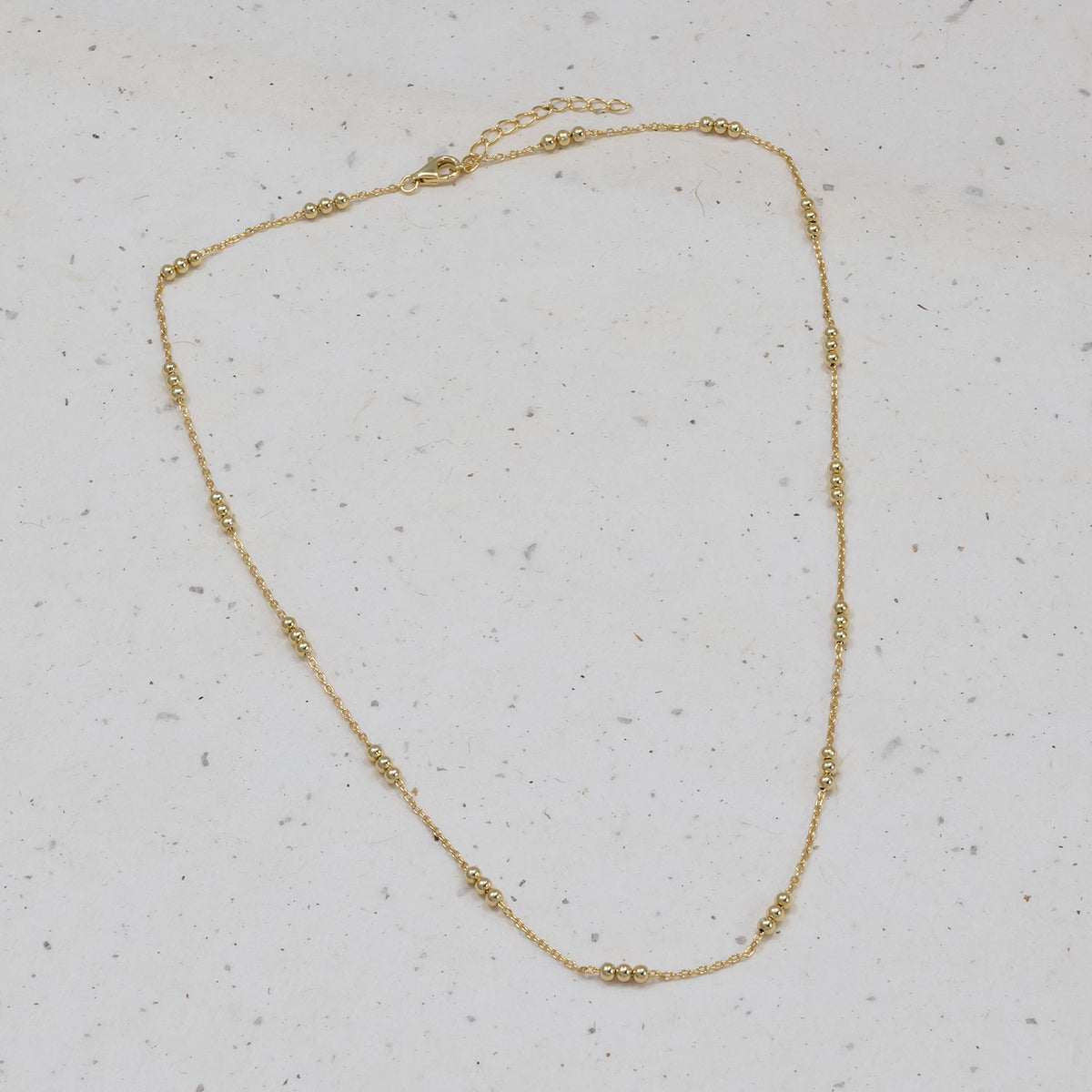 Triple Bead Chain Necklace - Gold Vermeil