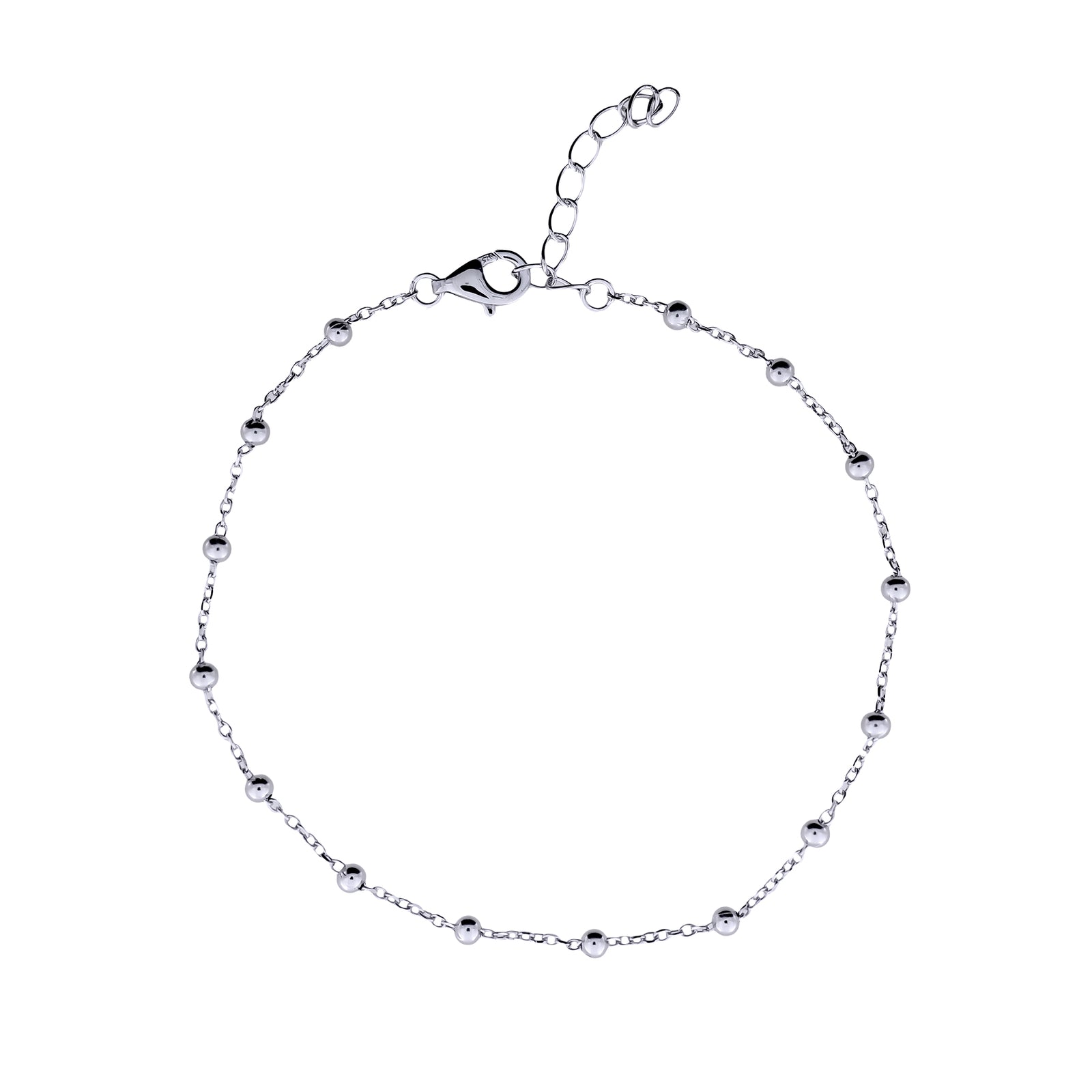 Simple Bead Chain Bracelet - Sterling Silver