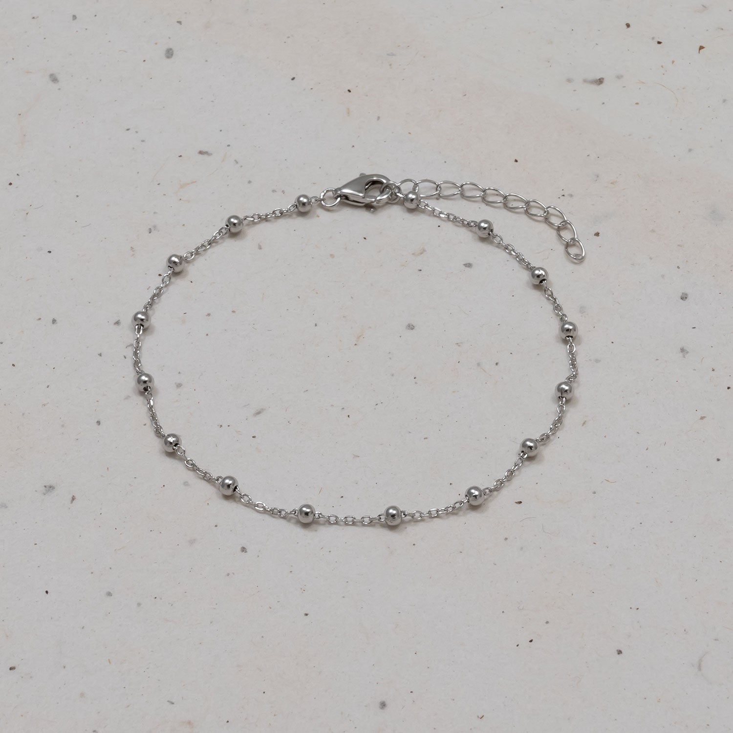 Simple Bead Chain Bracelet - Sterling Silver