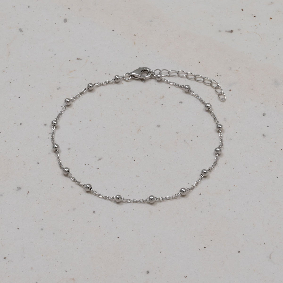 Simple Bead Chain Bracelet - Sterling Silver