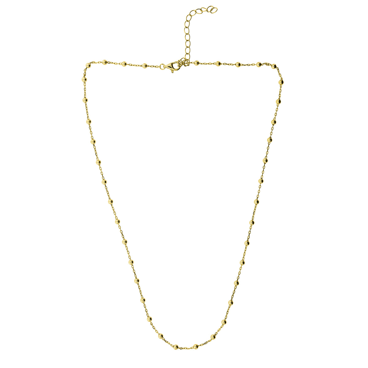 Simple Bead Chain Necklace - Gold Vermeil