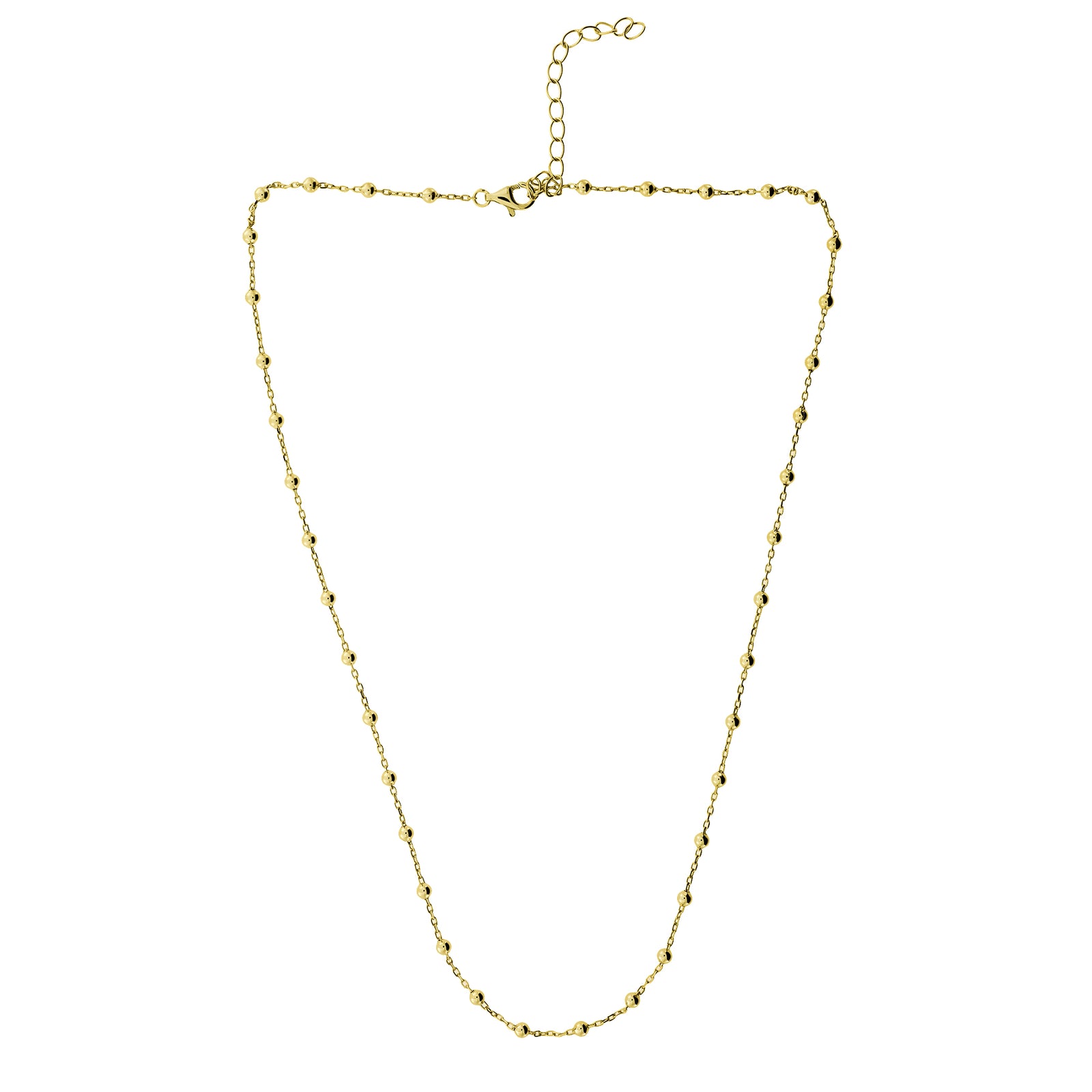 Simple Bead Chain Necklace - Gold Vermeil