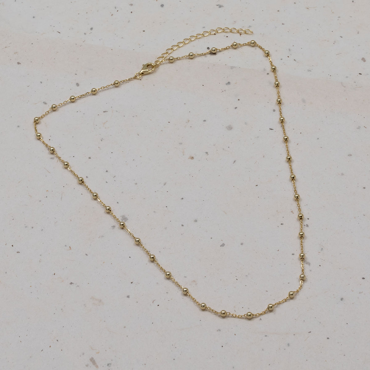 Simple Bead Chain Necklace - Gold Vermeil