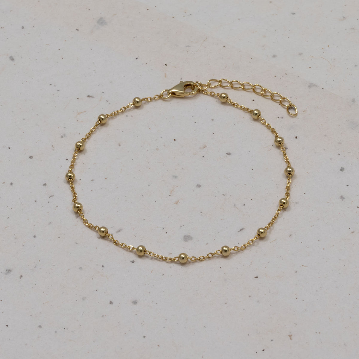 Simple Bead Chain Bracelet - Gold Vermeil